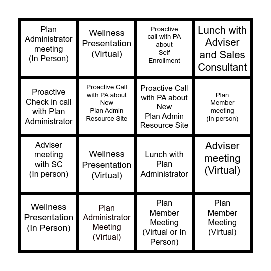 CRS RETENTION BINGO! Bingo Card