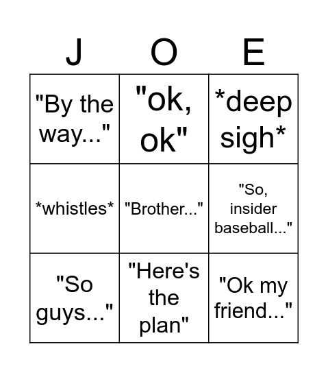 Barrera Bingo Card