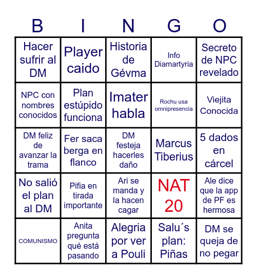 Bingo Martu Bingo Card