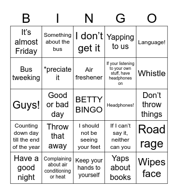 Betty bingo Card