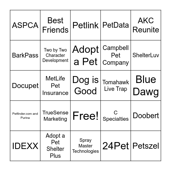 Prairie States Sponsor Blackout Bingo Card
