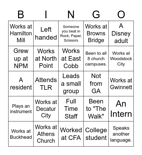 NPLE Bingo Card