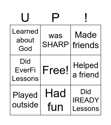 Urban Promise BINGO Card
