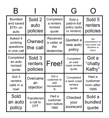 Toi’s Talented Troupe Sales BINGO Card
