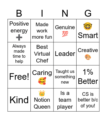 Ashley's last HURRAH! Bingo Card