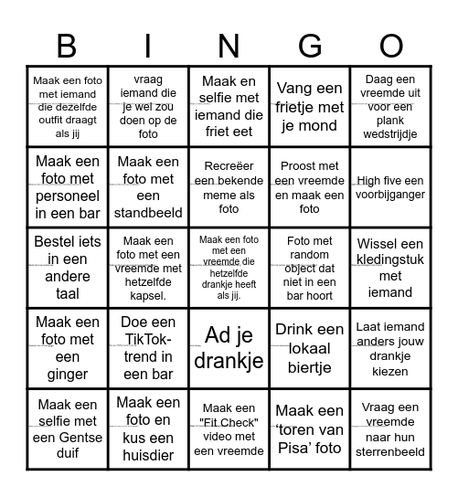 Girls trip Gent Bingo Card