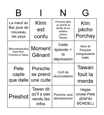 Kinnporsche épidsode 9 Bingo Card