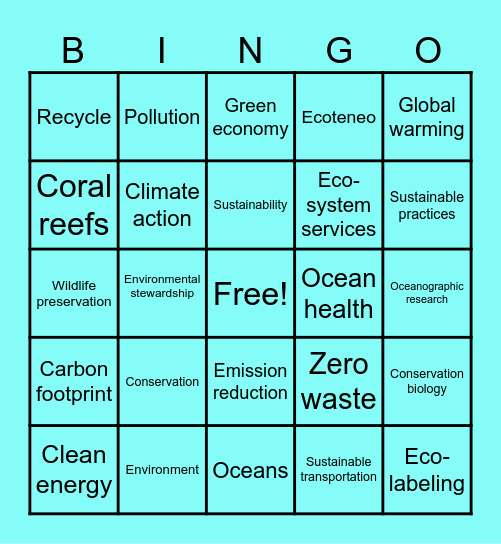 Planet Playbook: Eco Bingo Edition Bingo Card