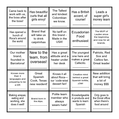 FIND THE COWORKER & BRAND Bingo Card