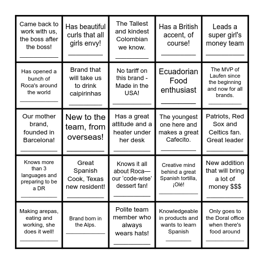 FIND THE COWORKER & BRAND Bingo Card