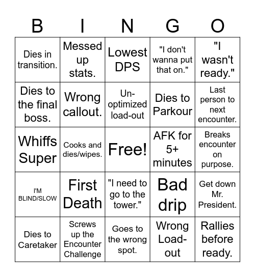 Vow of the Disciple Bingo Card