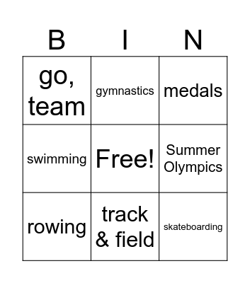 Let's Go, Team! Bingo Card