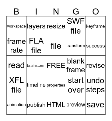 Adobe Flash Bingo Card