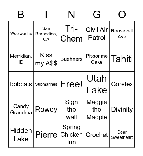 Moyar Bingo Card