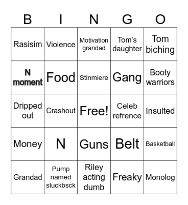 Boondocks Bingo Card