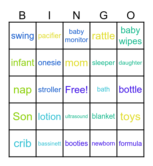 BABY Bingo Card