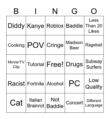 They Not Gus Bingo Card