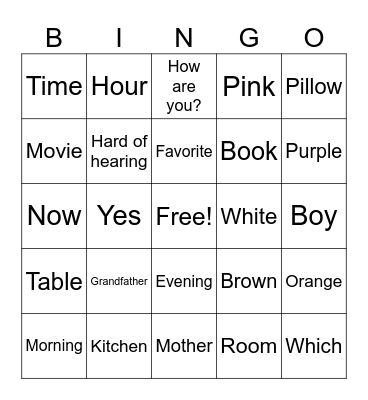 ASL Final Review Bingo Card