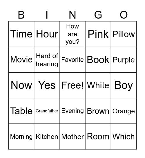 ASL Final Review Bingo Card