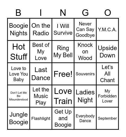Summit Events Disco Fever Bingo Card