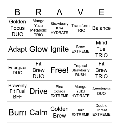 Walking into Welllness Bravenly Bingo Card