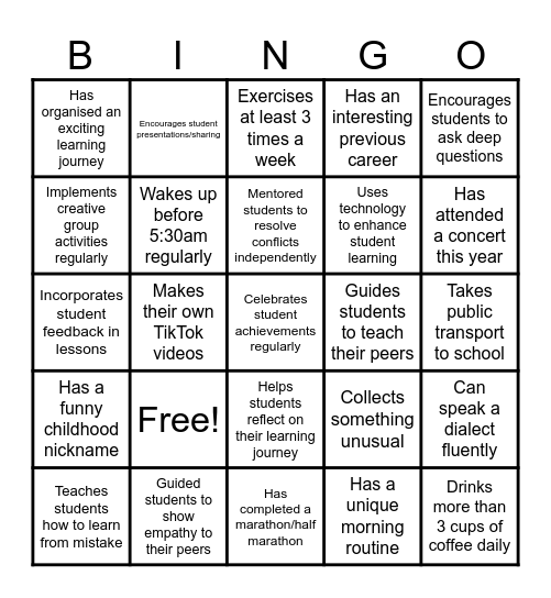 HELLO BINGO! Bingo Card
