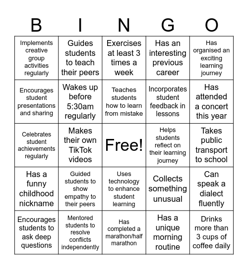 HELLO BINGO! Bingo Card