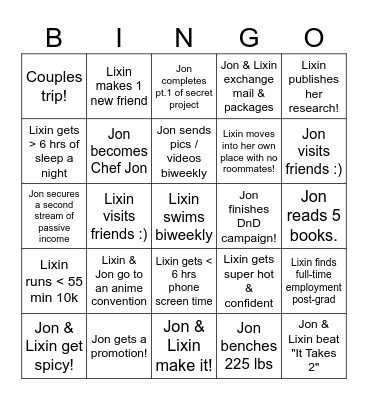 Year 4 Bingo Card