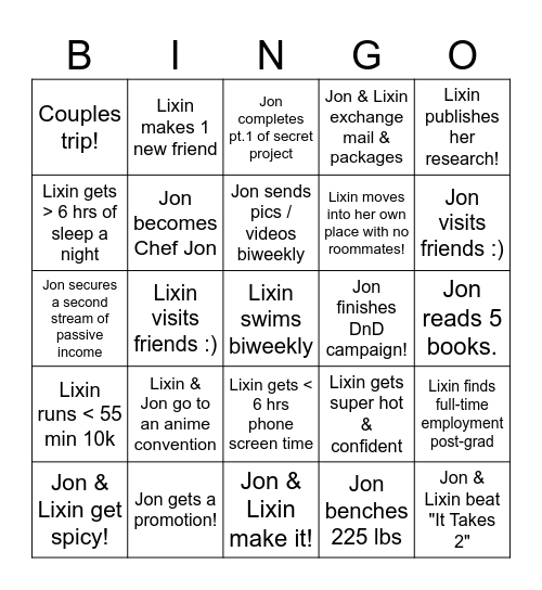 Year 4 Bingo Card