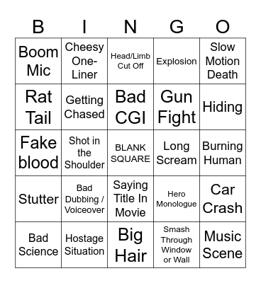 B-Movie Bingo Card