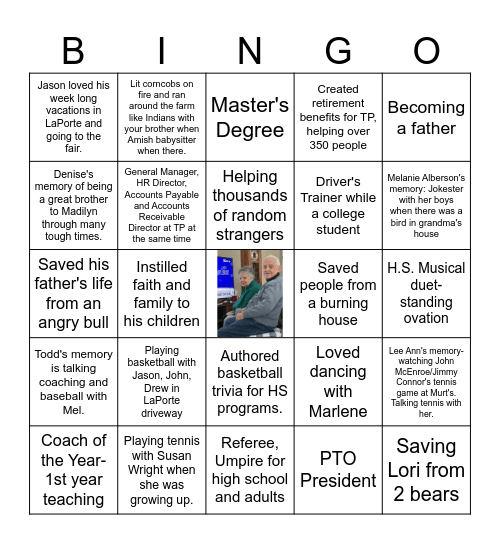 MEL'S 90TH BIRTHDAY Bingo Card