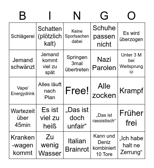 Bundesjugendspiele Bingo Card