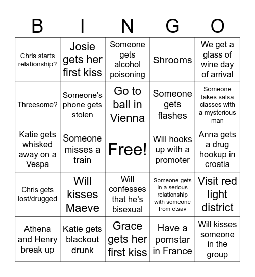 Barcelona Bingo Card