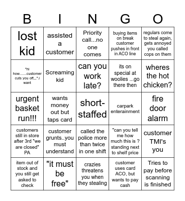 STAFF Bingo Card