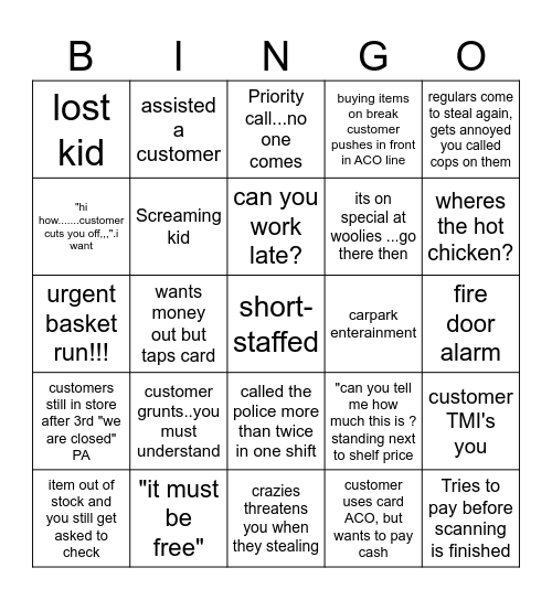 STAFF Bingo Card