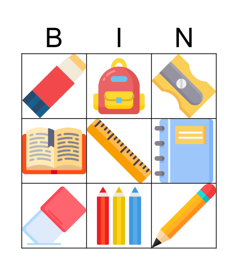 Material escolar Bingo Card
