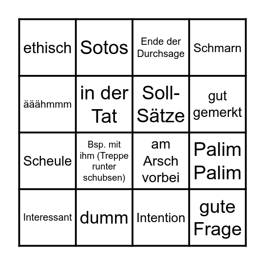 Scheule-Bingo Card