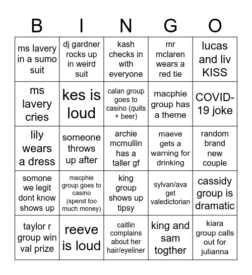 val bingo Card