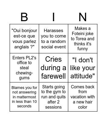 Christina's bingo ! Bingo Card
