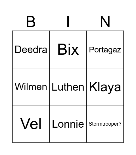 Death Bingo Card
