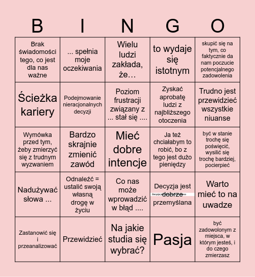 Podcast Bingo Card