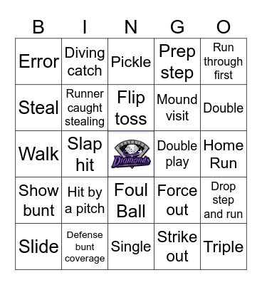 NCAA Softball World Series Bingo Card