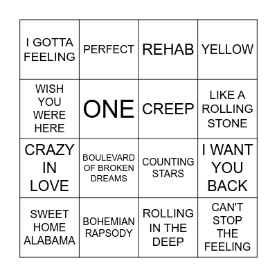 MUSIC ROUND Bingo Card