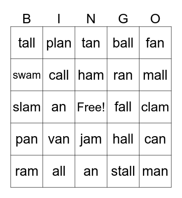 Glued Sound Bingo Card