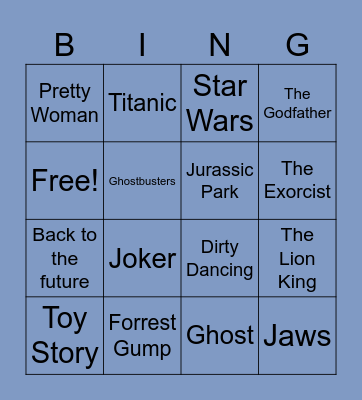 Movie Bingo Card
