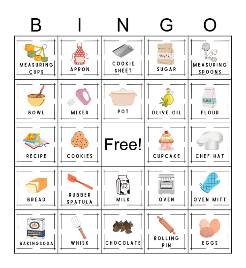 Baking Bingo Card