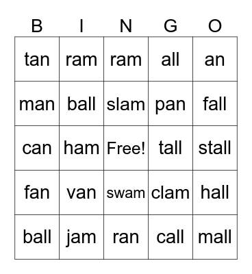 Glued Sound Bingo Card