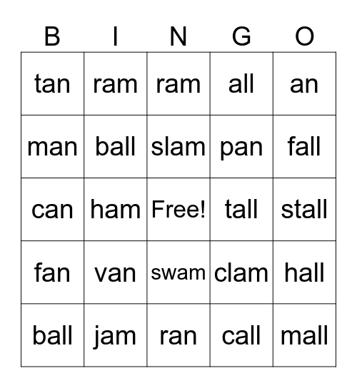 Glued Sound Bingo Card