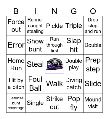 NCAA Softball World Series Bingo Card
