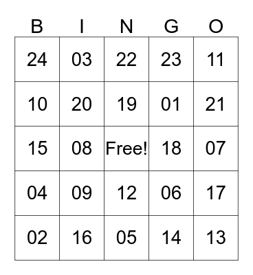 BINGO CHORE LIST FOR NOVEMBER Bingo Card